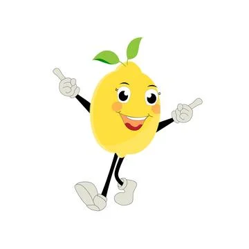 Lemon character design. Vector Illustration Flat Lemon Cute Character Stock Illustration