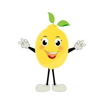 Lemon character design. Vector Illustration Flat Lemon Cute Character Illustrazione stock
