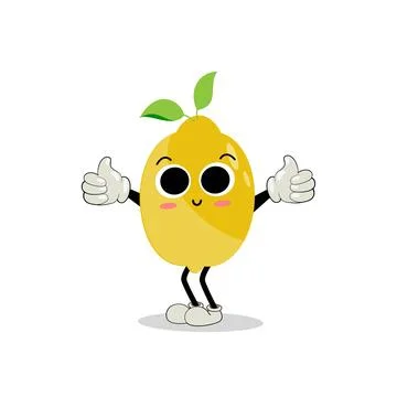Lemon character design. Vector Illustration Flat Lemon Cute Character Illustrazione stock