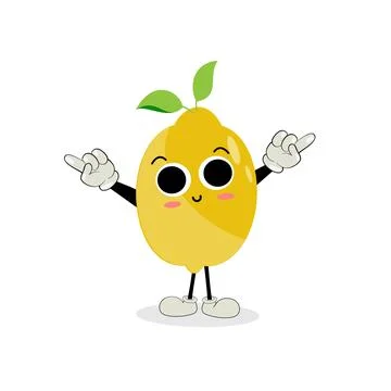Lemon character design. Vector Illustration Flat Lemon Cute Character Stock Illustration