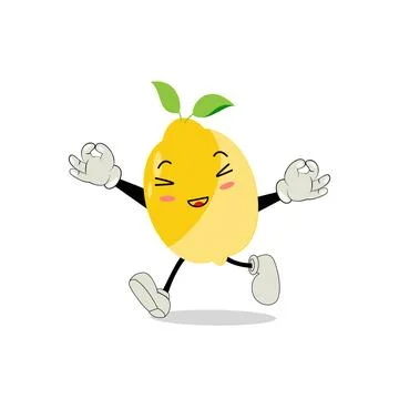 Lemon character design. Vector Illustration Flat Lemon Cute Character Illustrazione stock