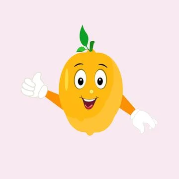 Lemon character design. Vector Illustration Flat Lemon Cute Character Illustrazione stock