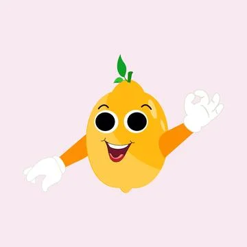Lemon character design. Vector Illustration Flat Lemon Cute Character Illustrazione stock