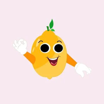 Lemon character design. Vector Illustration Flat Lemon Cute Character Stock Illustration