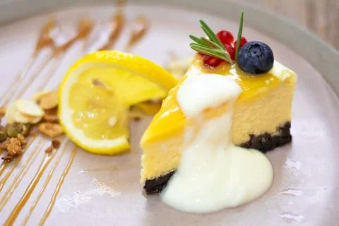 Lemon Cheese Cake Stock Photos