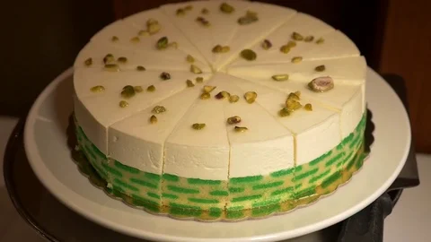 Lemon cheese cake on plate Stockbeeldmateriaal 74288043