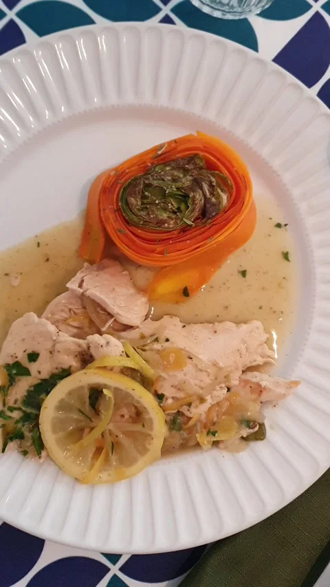 Lemon chicken piccata Stock Footage 297067596