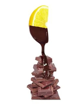 Lemon chocolate dripping Stock Photos