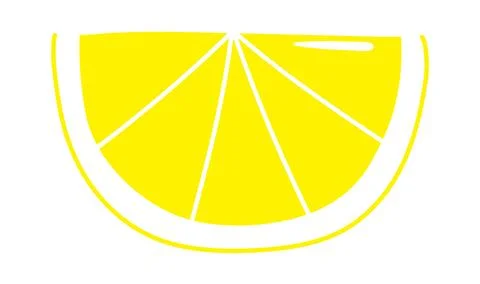 Lemon, citrus fruit slice, wedge hand drawn illustration Stock Illustration