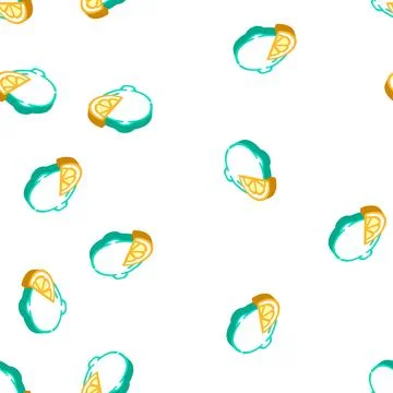 Lemon citrus isometric icon seamless pattern color Illustrazione stock