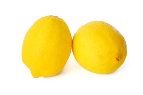 Lemon close up on white background. Stock Photos