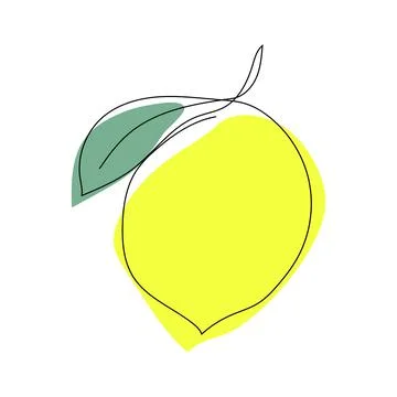 Lemon. Continuous one line drawing. Stock Illustration