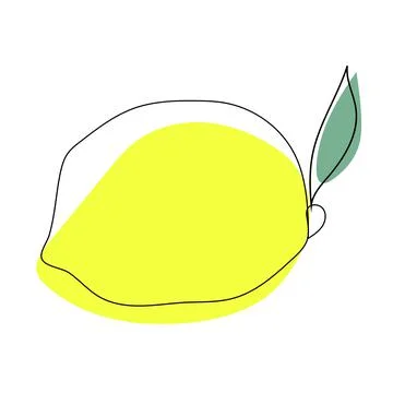 Lemon. Continuous one line drawing. Stock Illustration