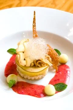 Lemon crusted dessert Stock Photos