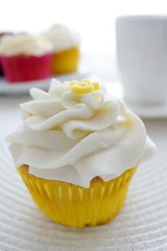 Lemon cupcake Stock Photos