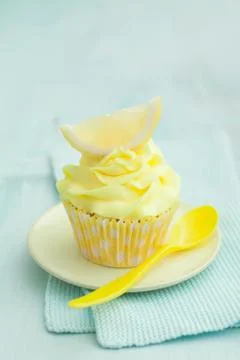 Lemon cupcake Stock Photos
