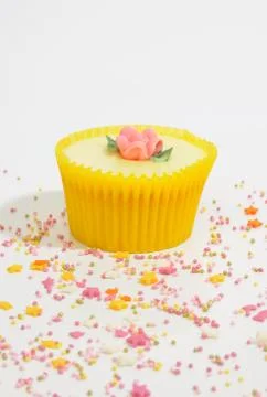 Lemon cupcake Stock Photos