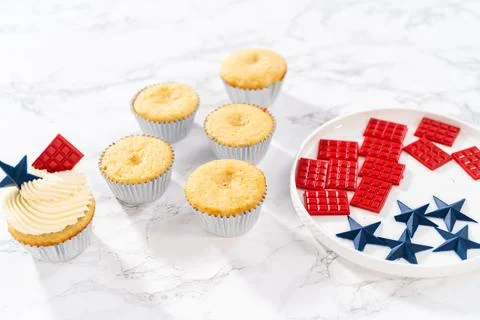 Lemon cupcakes Stock Photos