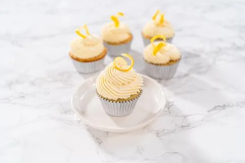 Lemon cupcakes Stock Photos