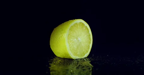 Lemon. Cut fruit with inside shown. Roundshot circa 360 degrees. Video stock 221177473
