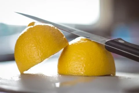 Lemon Cut in Half Foto stock