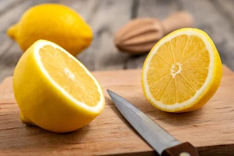 Lemon cut in half Stock Photos