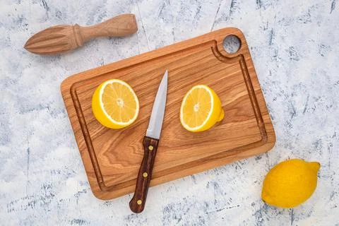 Lemon cut in half Stock Photos