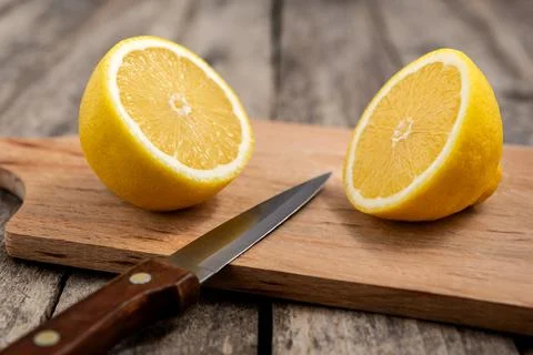Lemon cut in half Stock Photos
