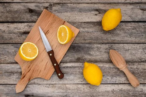 Lemon cut in half Stock Photos