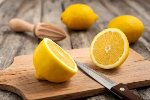 Lemon cut in half Stock Photos