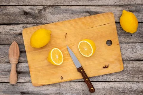 Lemon cut in half Stock Photos
