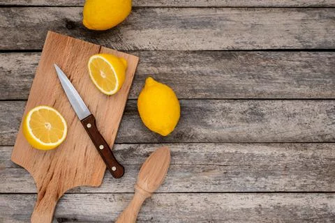 Lemon cut in half Stock Photos