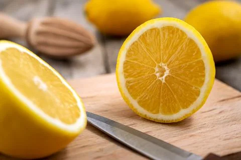 Lemon cut in half Stock Photos