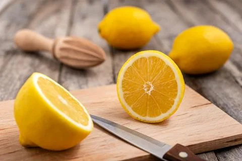 Lemon cut in half Stock Photos