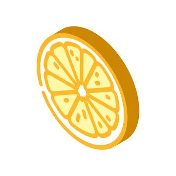 Lemon cut isometric icon vector illustration Stock Illustration