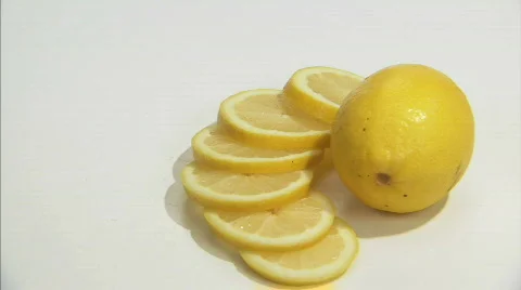 Lemon cut spin close2 Video stock 630518