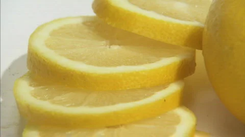 Lemon cut spin close2 Stock Footage 630549