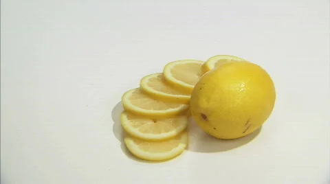 Lemon cut spin close2 Stock Footage 630553