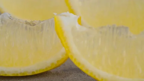 Lemon cutted into wedges Stock Footage 137772753