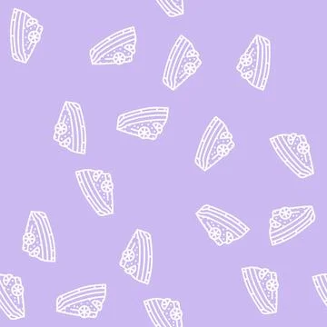 Lemon desserts line seamless pattern Stock Illustration