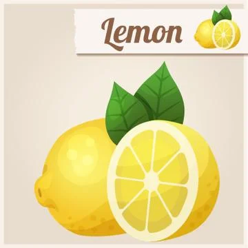 Lemon. Detailed Vector Icon Stock Illustration