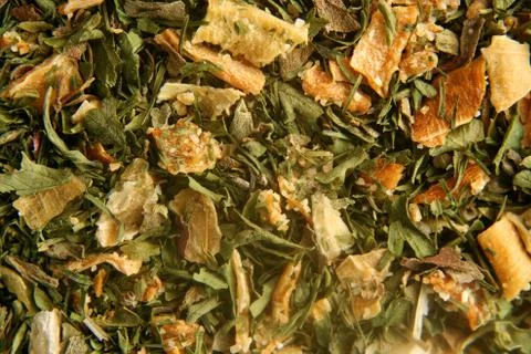 Lemon dill spice background macro Stock Photos