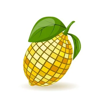 Lemon disco ball. Template for poster, invitation, congratulations. Stock Illustration