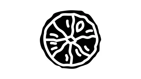 Lemon dried fruit glyph icon animation Stock Footage 326745607