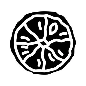 Lemon dried fruit glyph icon vector illustration Stock Illustration