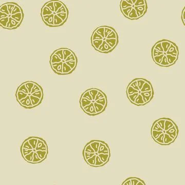 Lemon dried fruit glyph vector seamless pattern Stock Illustration