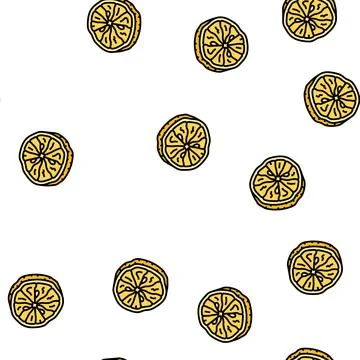 Lemon dried fruit vector seamless pattern 스톡 일러스트