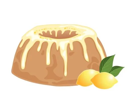 Lemon drizzle cake Illustrazione stock