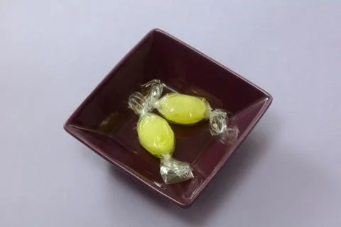 Lemon drop hard candy Stock Photos