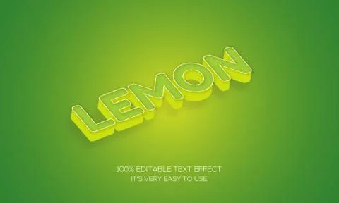 Lemon editable stylish text effect, Realistic 3d blood text effect Ilustração Stock